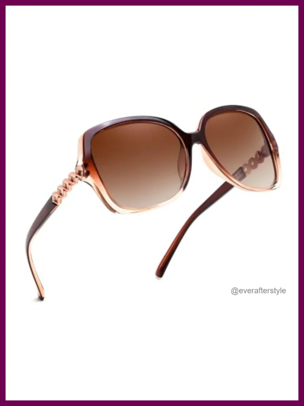 Retro Polarized Square Sunglasses with Rhinestone Temple